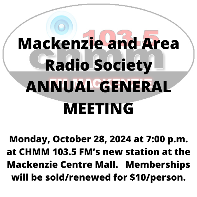 Mackenzie and Area Radio Society Annual General Meeting